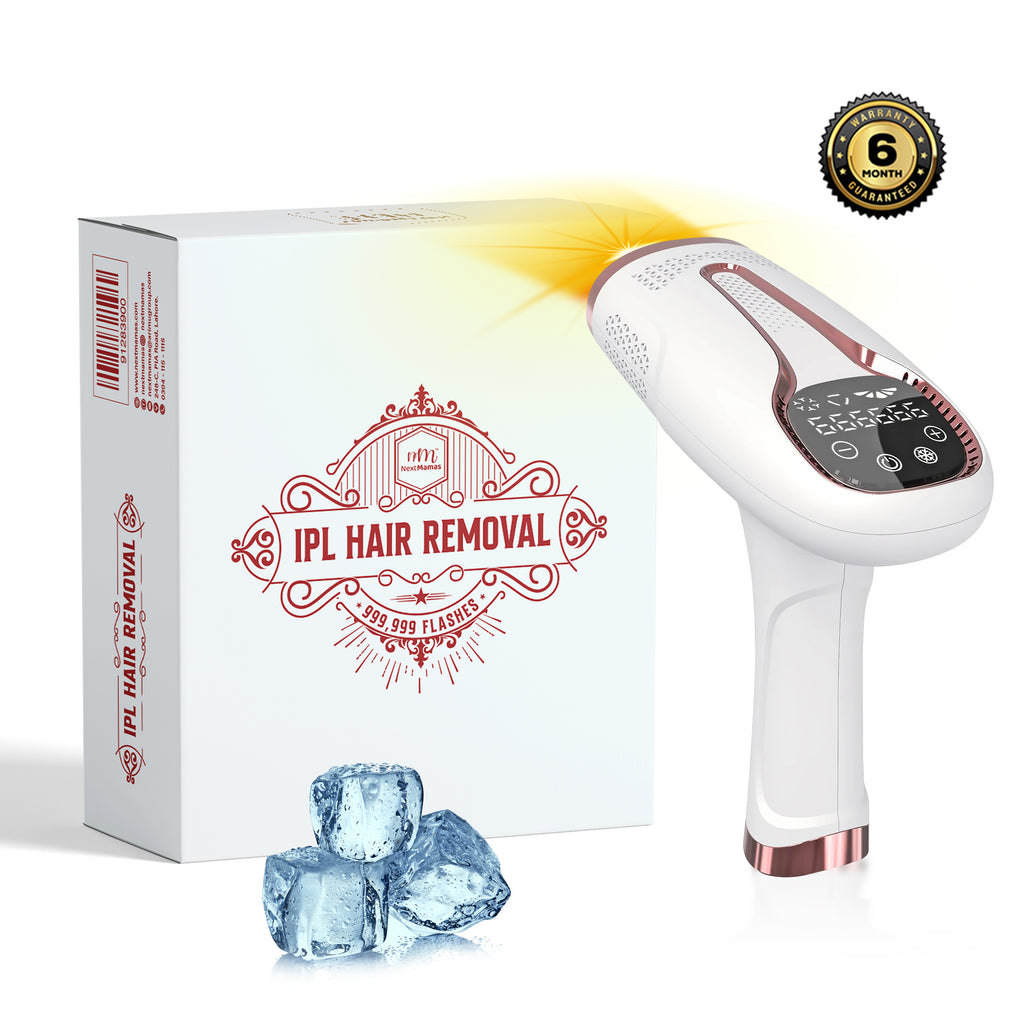 IPL Laser Hair Removal Device With Ice Cold function| Painless & Permanent Hair Removal & Touch Screen Function - NextMamas