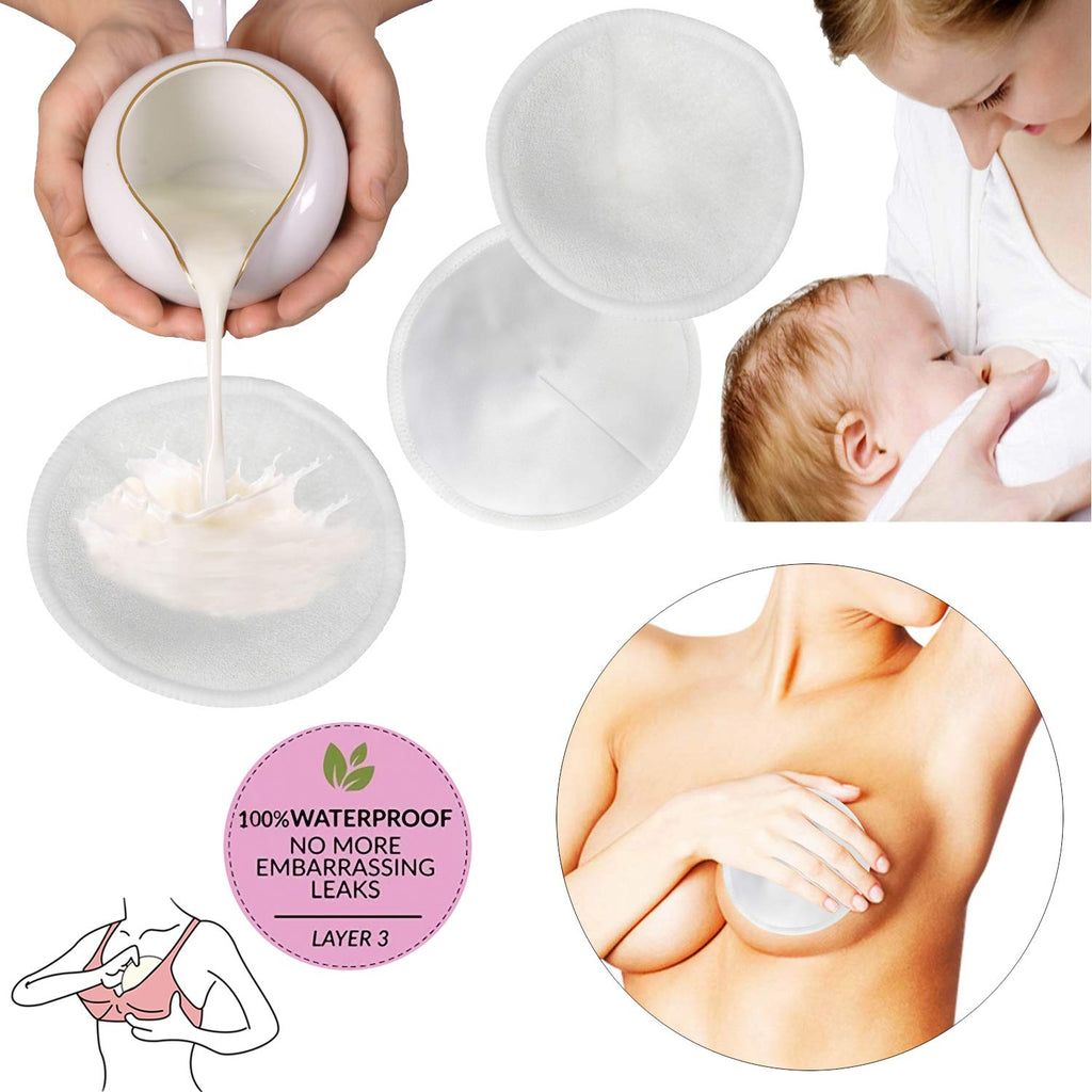 Organic Bamboo Nursing Breast Pads (6 units) | Breastfeeding Nipple Pads for Maternity - Reusable Breast Pads for Breastfeeding - NextMamas