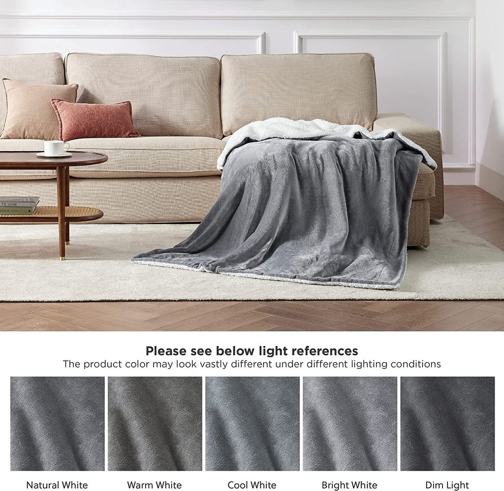 Sherpa Fleece Throw Blanket for Couch | Thick Fuzzy Warm Soft Blankets and Throws for Sofa, 50x60 Inches. - NextMamas