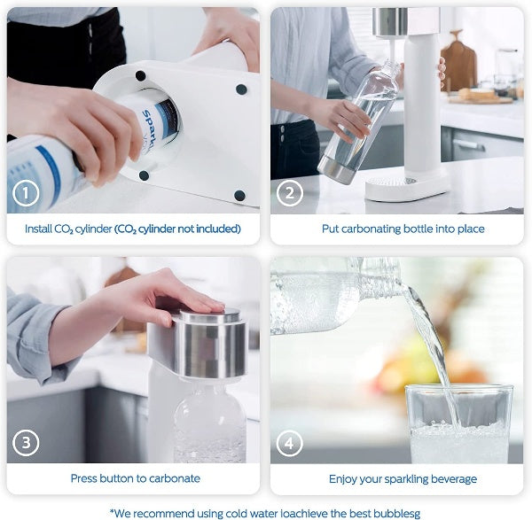 Sparkling Soda Water Maker | Soda Maker with Water Bottle and CO2 Cylinder. - NextMamas