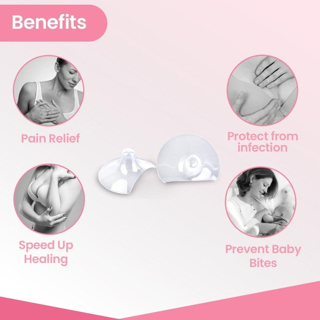 Silicone Breastfeeding Nipple Cover Shields | Protects from Baby Bite, Nipple Wound & Infection Pain - NextMamas
