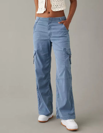 High-Waisted Cargo Baggy Wide-Leg Jeans for Women - NextMamas