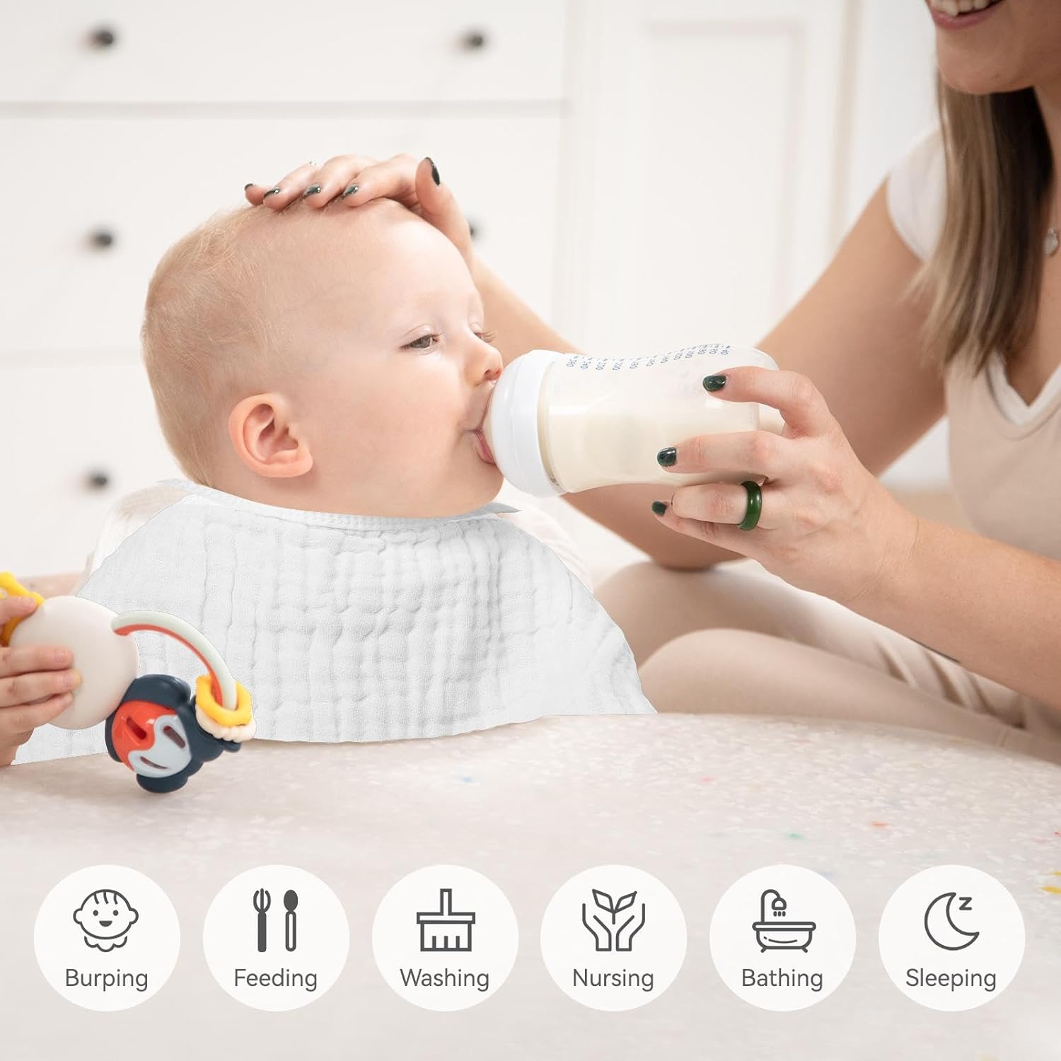 UPGRADED 3 Pack Muslin (Malmal) Burp Cloths for Baby | Super Soft 100% Cotton Baby Washcloths for Boys Girls Large (17&