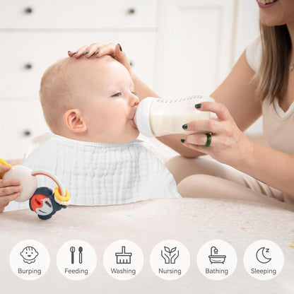 UPGRADED 3 Pack Muslin (Malmal) Burp Cloths for Baby | Super Soft 100% Cotton Baby Washcloths for Boys Girls Large (17&