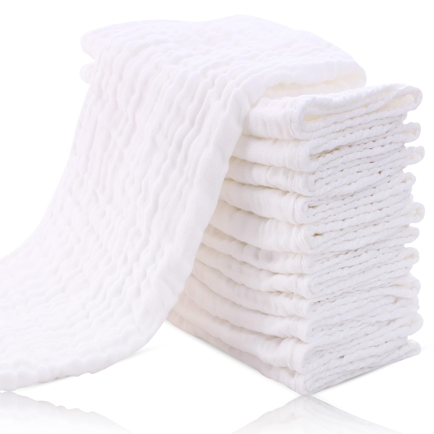 UPGRADED 3 Pack Muslin (Malmal) Burp Cloths for Baby | Super Soft 100% Cotton Baby Washcloths for Boys Girls Large (17&
