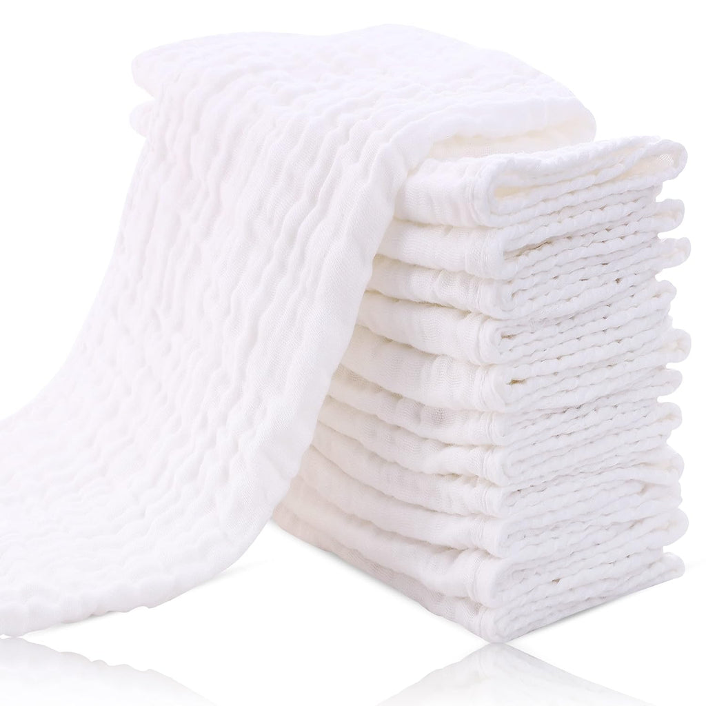 UPGRADED 3 Pack Muslin (Malmal) Burp Cloths for Baby | Super Soft 100% Cotton Baby Washcloths for Boys Girls Large (17''X10'') - NextMamas