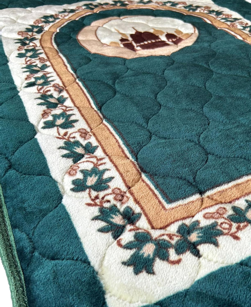 Quilted Valvet Prayer Rug | Orthopedic Embossed Padded Big Size Jai Namaz [MultiColor] - NextMamas