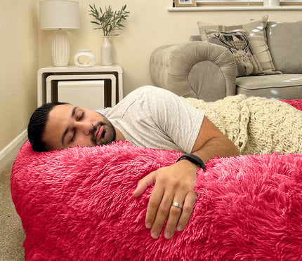 Comfy Giant Plush Faux Fur Bed | All Weather, Winters, Summers Bed | Removeable & Washable Cover - NextMamas