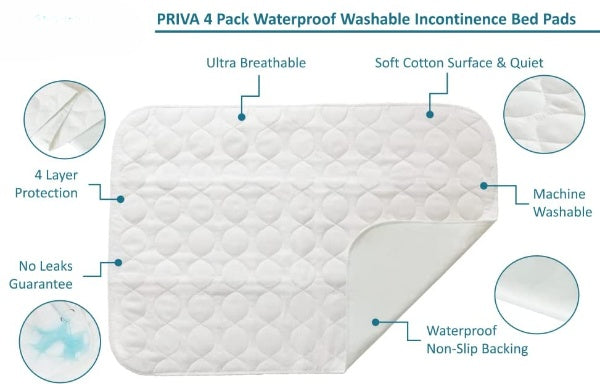 Waterproof Washable Ultra Absorbent Pee Pads | Heavy Duty Mattress Protection for Elderly Seniors, Kids, Pets (24" X 34" iNCHES) - NextMamas