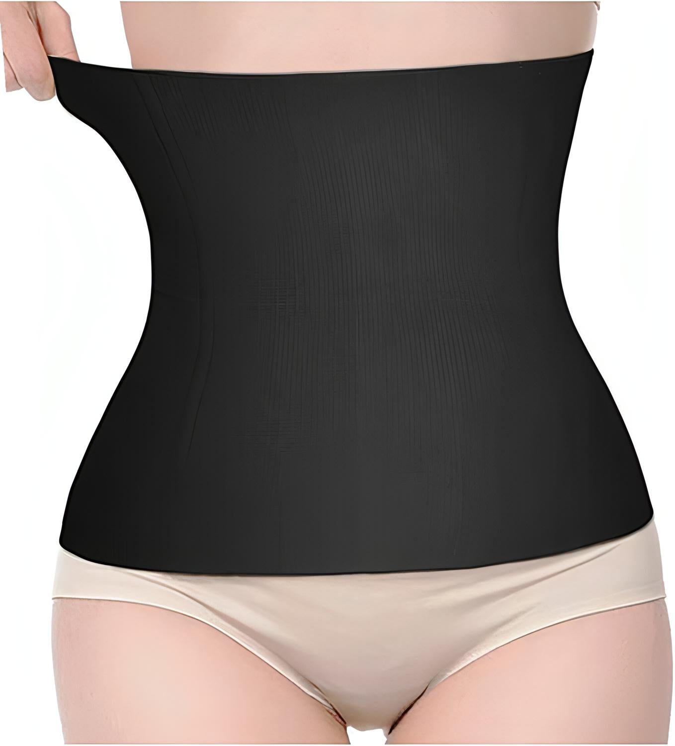 GLAMORAS® Women's Postpartum Recovery Waist Trainer/Tummy Control Slimming  Body Shaper Shapewear Belt, Free Size,Black (Fits Upto Size 36)