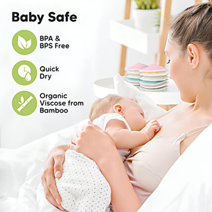 Organic Bamboo Nursing Breast Pads (6 units) | Breastfeeding Nipple Pads for Maternity - Reusable Breast Pads for Breastfeeding - NextMamas