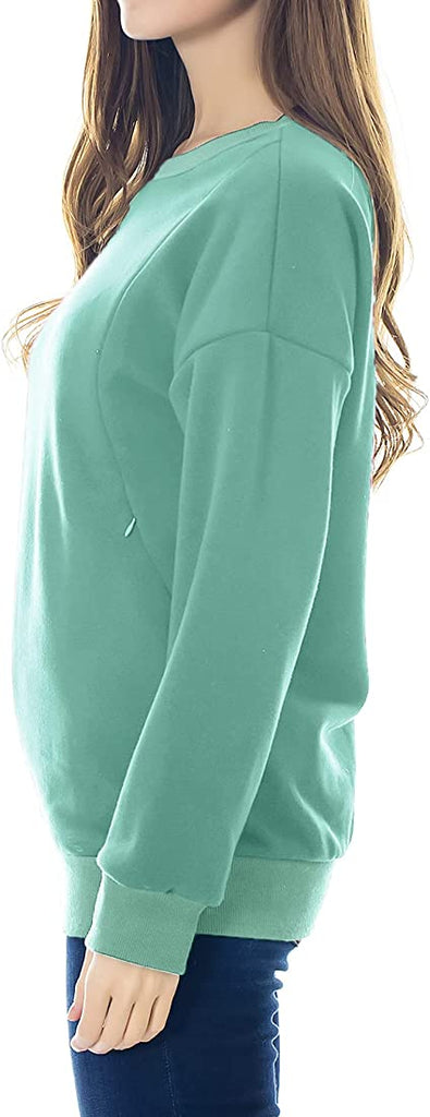 Maternity Nursing Fleece, Sweatshirt | Long Sleeve Breastfeeding Top. - NextMamas