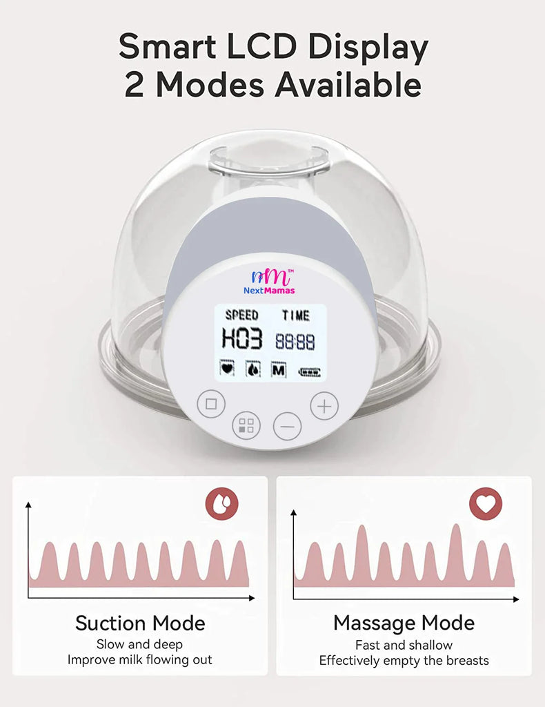 Electric Wearable Breast Pump | Rechargeable Hands-Free & Portable Breast Pump with 2 Modes 9 Levels. - NextMamas