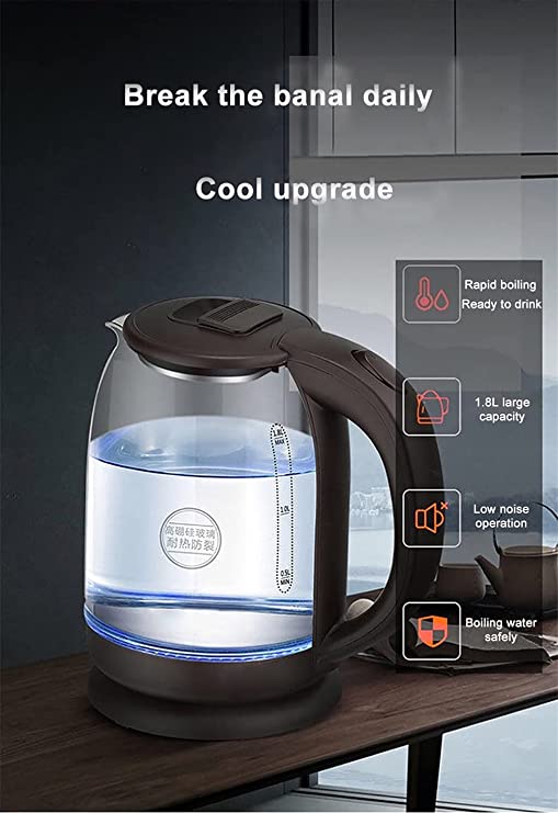 Portable Glass Electric Kettle | Intelligent Temperature Control to Prevent Overheating. - NextMamas