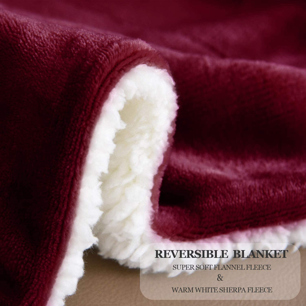 Sherpa Fleece Throw Blanket for Couch | Thick Fuzzy Warm Soft Blankets and Throws for Sofa, 50x60 Inches. - NextMamas