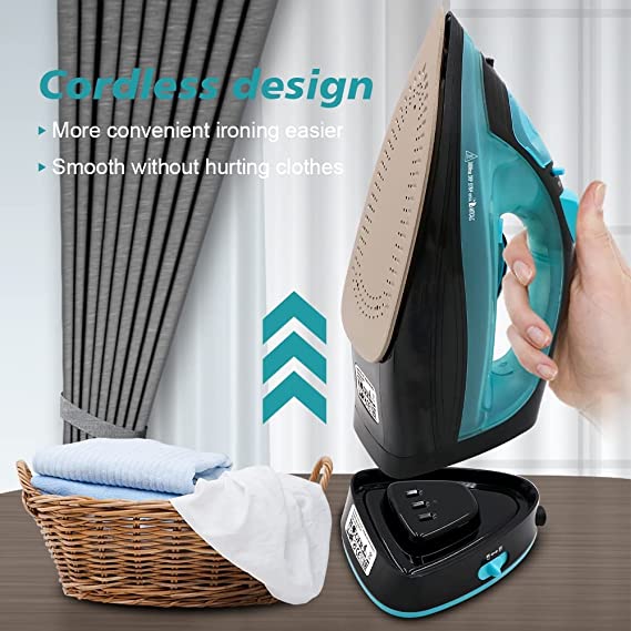 Cordless Steam Iron For Clothes | 3 Levels Adjustable Handheld 2 in 1 Cordless Corded Steam Iron for Clothes. - NextMamas