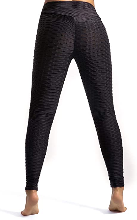 Women's High Waist Honeycomb Yoga Pants | Tummy Control Booty Leggings Butt Lift Tights. - NextMamas