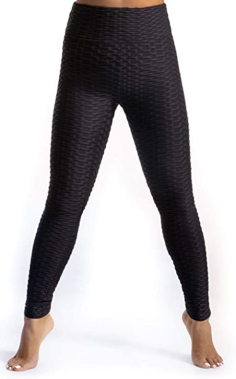 Women's High Waist Honeycomb Yoga Pants | Tummy Control Booty Leggings Butt Lift Tights. - NextMamas