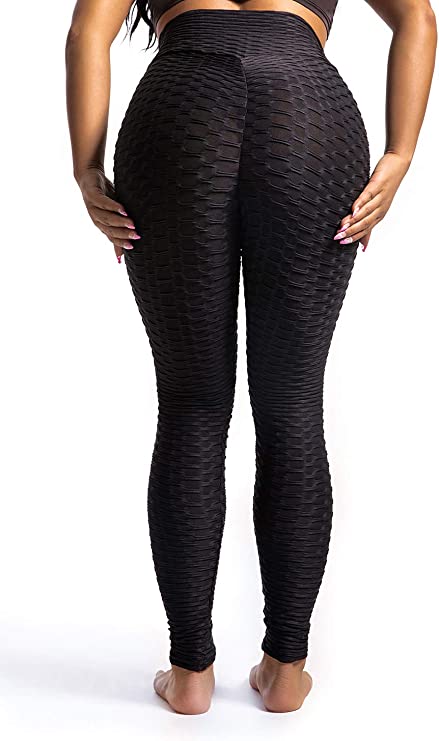 Women's High Waist Honeycomb Yoga Pants | Tummy Control Booty Leggings Butt Lift Tights. - NextMamas