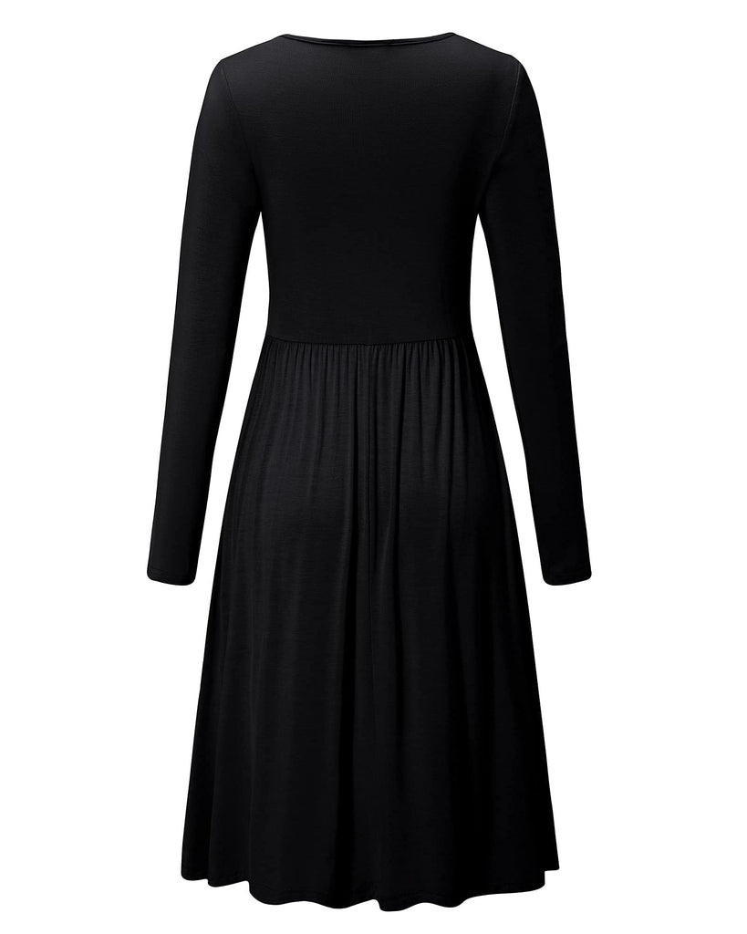 Long Sleeve Casual Maternity Dresses | Nursing Gown Breastfeeding Dress - NextMamas