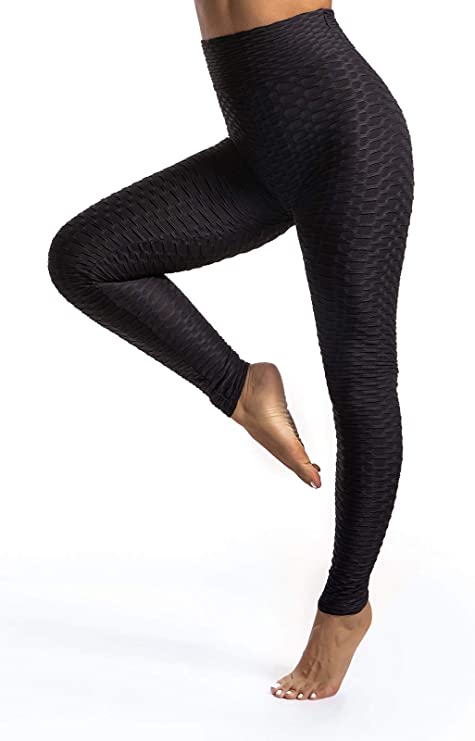 Women's High Waist Honeycomb Yoga Pants | Tummy Control Booty Leggings Butt Lift Tights. - NextMamas