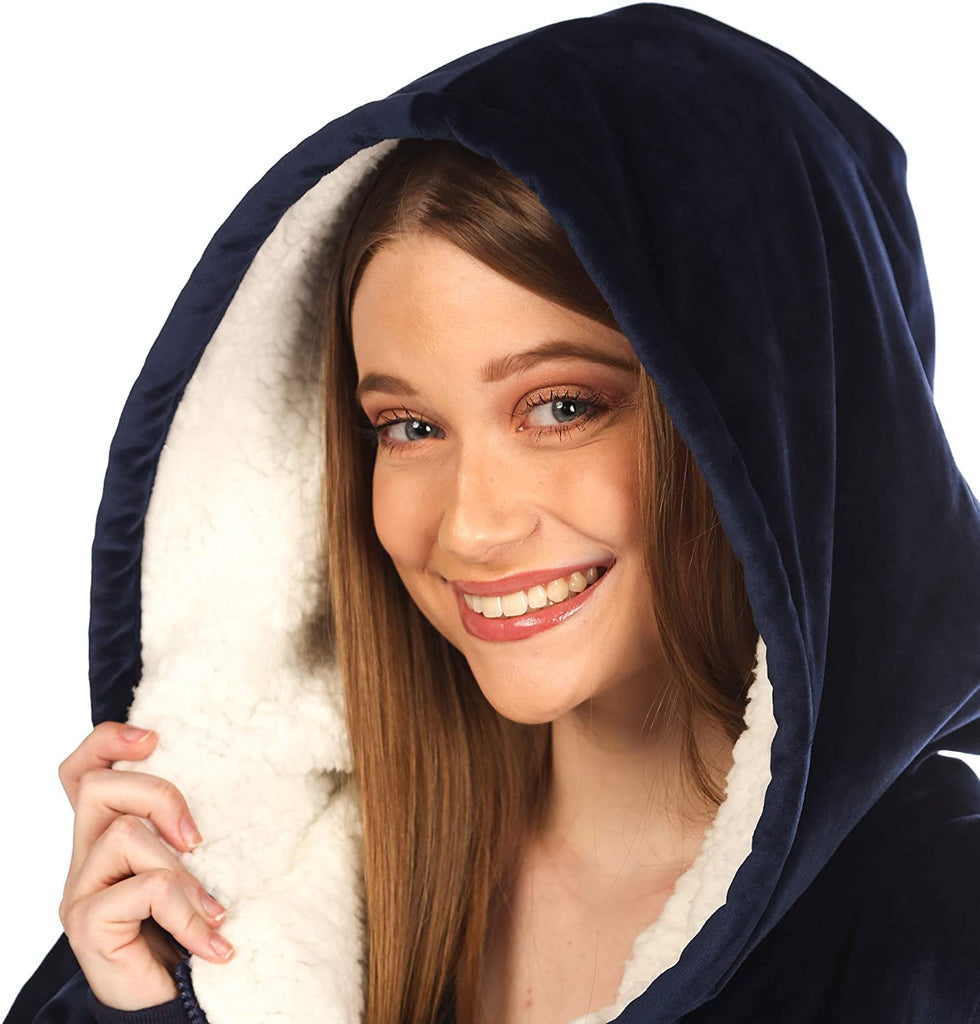 Oversized Hoodie For Adults & Kids  |  Microfiber & Sherpa Wearable Blanket. - NextMamas