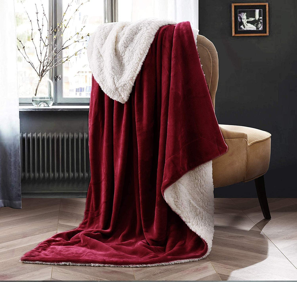 Sherpa Fleece Throw Blanket for Couch | Thick Fuzzy Warm Soft Blankets and Throws for Sofa, 50x60 Inches. - NextMamas