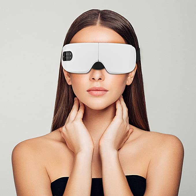 Eye Massager With Heat & Vibrations | With Bluetooth Music, Remove Dark Eye Circles, Wrinkles, Puffy and Sore Eyes & Improve Sleep - NextMamas