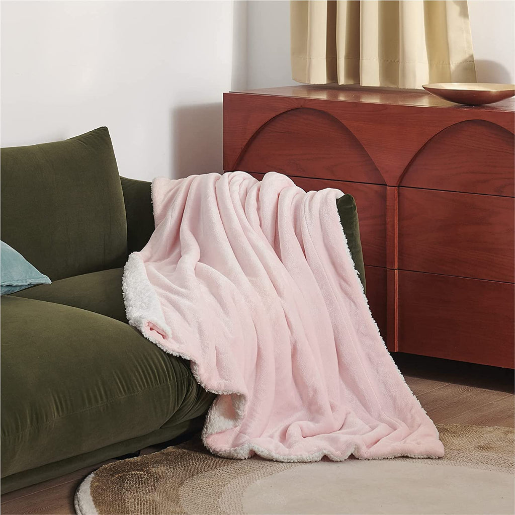 Sherpa Fleece Throw Blanket for Couch | Thick Fuzzy Warm Soft Blankets and Throws for Sofa, 50x60 Inches. - NextMamas