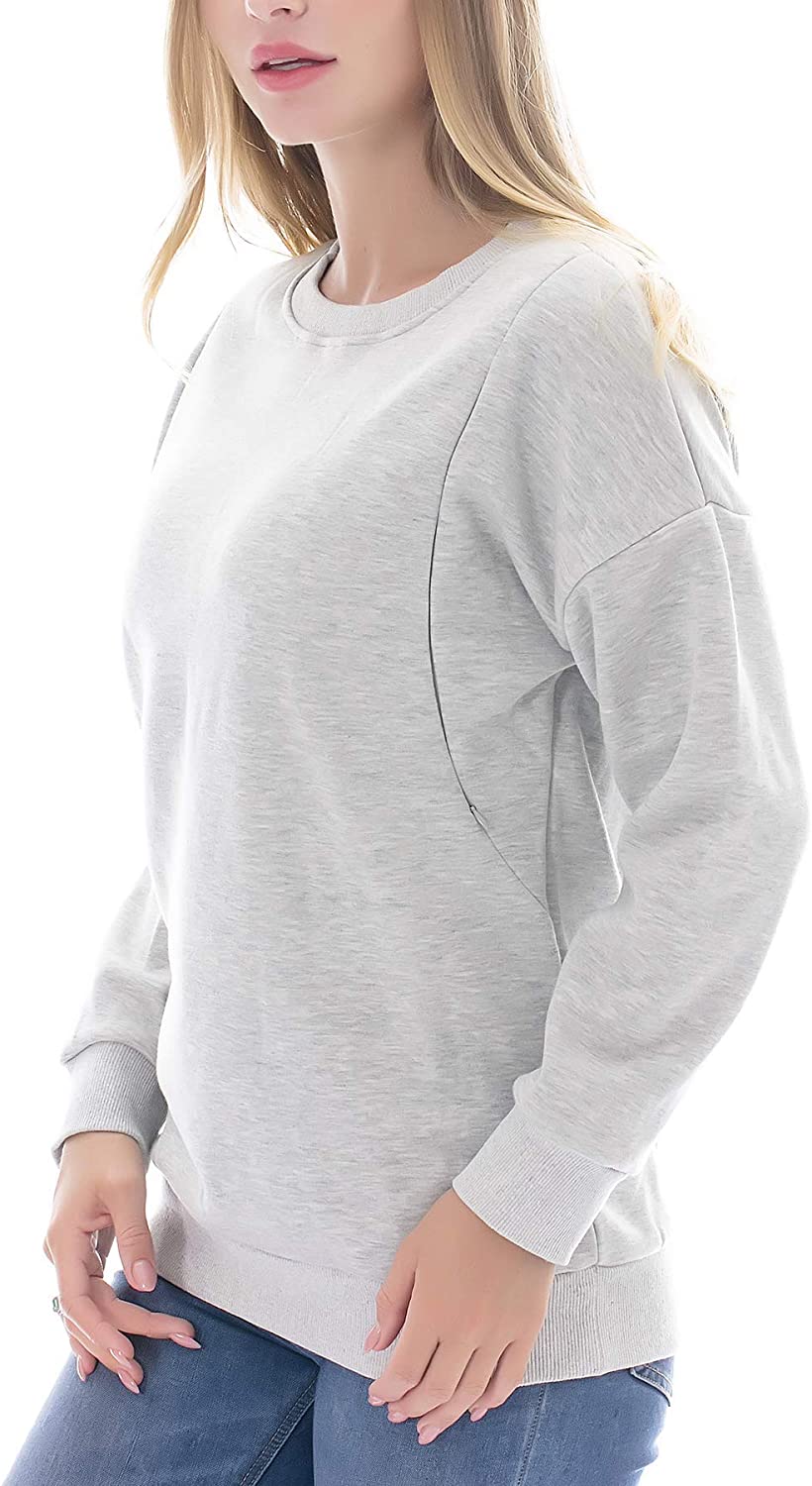 Maternity Nursing Fleece, Sweatshirt | Long Sleeve Breastfeeding Top. - NextMamas