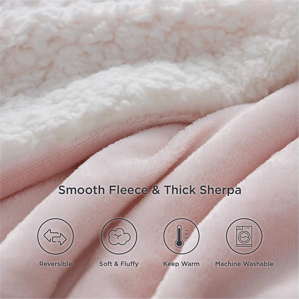 Sherpa Fleece Throw Blanket for Couch | Thick Fuzzy Warm Soft Blankets and Throws for Sofa, 50x60 Inches. - NextMamas