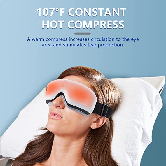 Eye Massager With Heat & Vibrations | With Bluetooth Music, Remove Dark Eye Circles, Wrinkles, Puffy and Sore Eyes & Improve Sleep - NextMamas