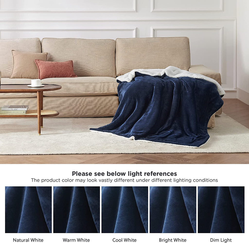 Sherpa Fleece Throw Blanket for Couch | Thick Fuzzy Warm Soft Blankets and Throws for Sofa, 50x60 Inches. - NextMamas