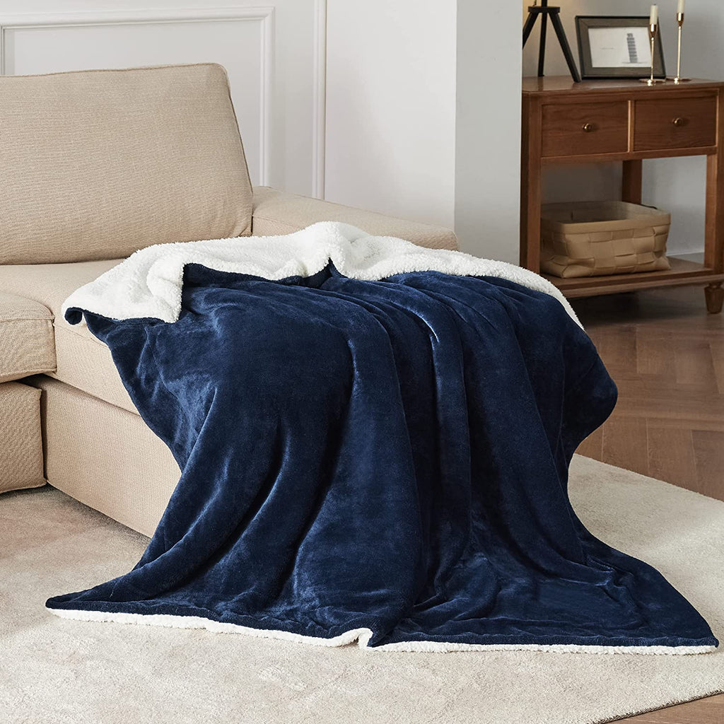 Sherpa Fleece Throw Blanket for Couch | Thick Fuzzy Warm Soft Blankets and Throws for Sofa, 50x60 Inches. - NextMamas