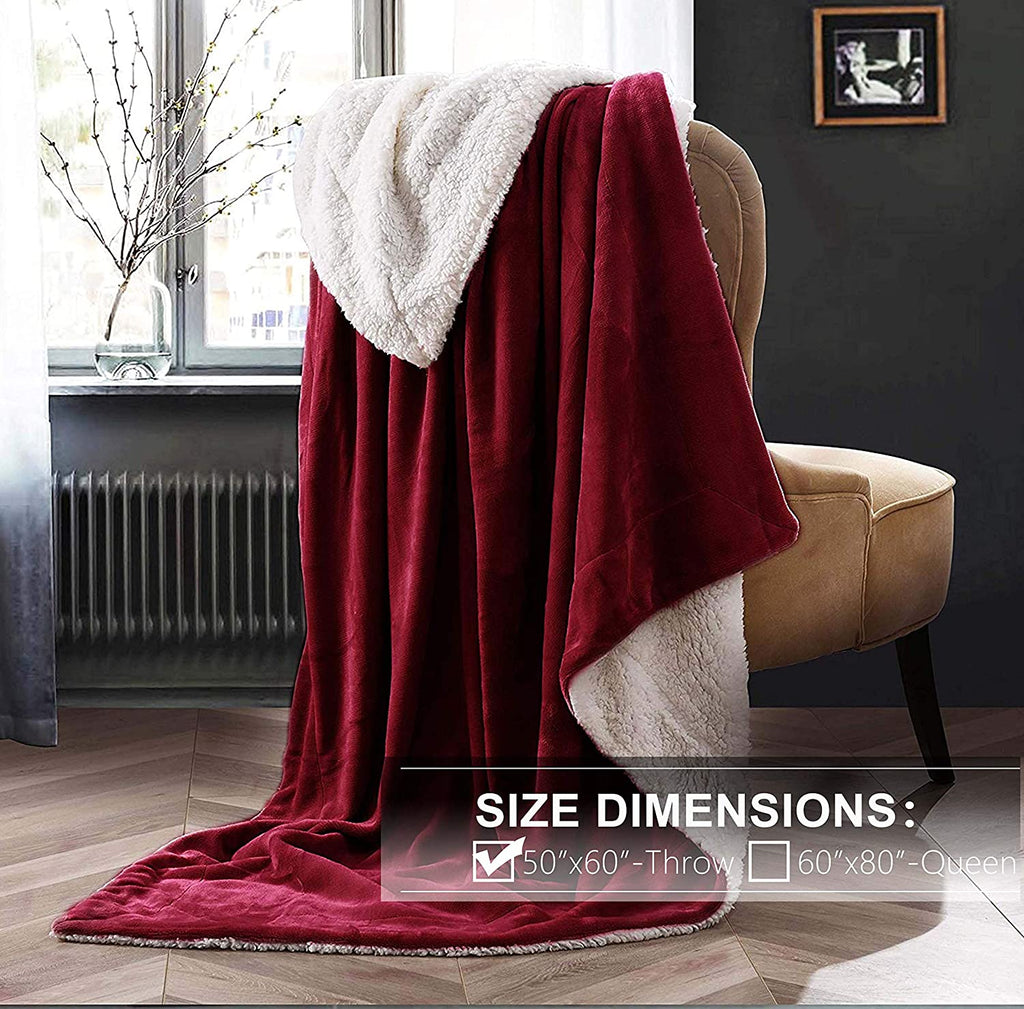 Sherpa Fleece Throw Blanket for Couch | Thick Fuzzy Warm Soft Blankets and Throws for Sofa, 50x60 Inches. - NextMamas