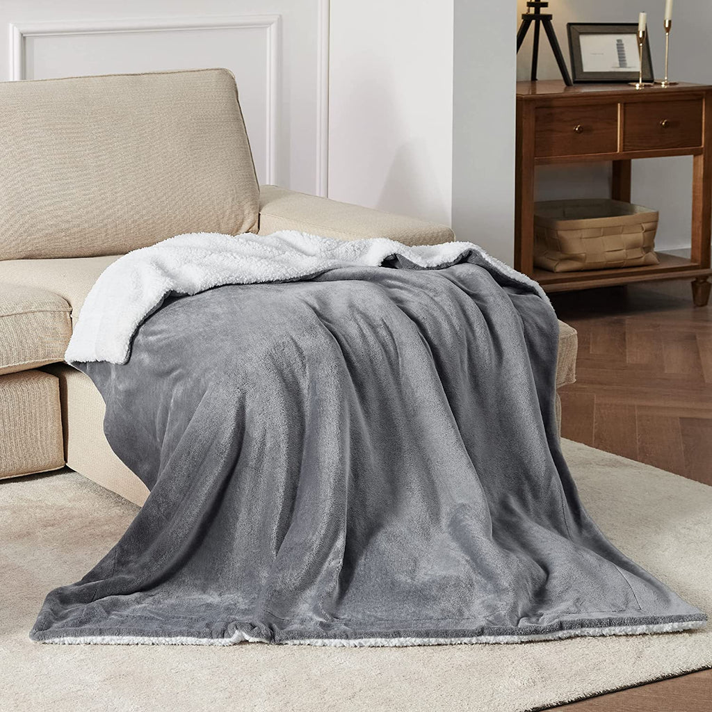 Sherpa Fleece Throw Blanket for Couch | Thick Fuzzy Warm Soft Blankets and Throws for Sofa, 50x60 Inches. - NextMamas