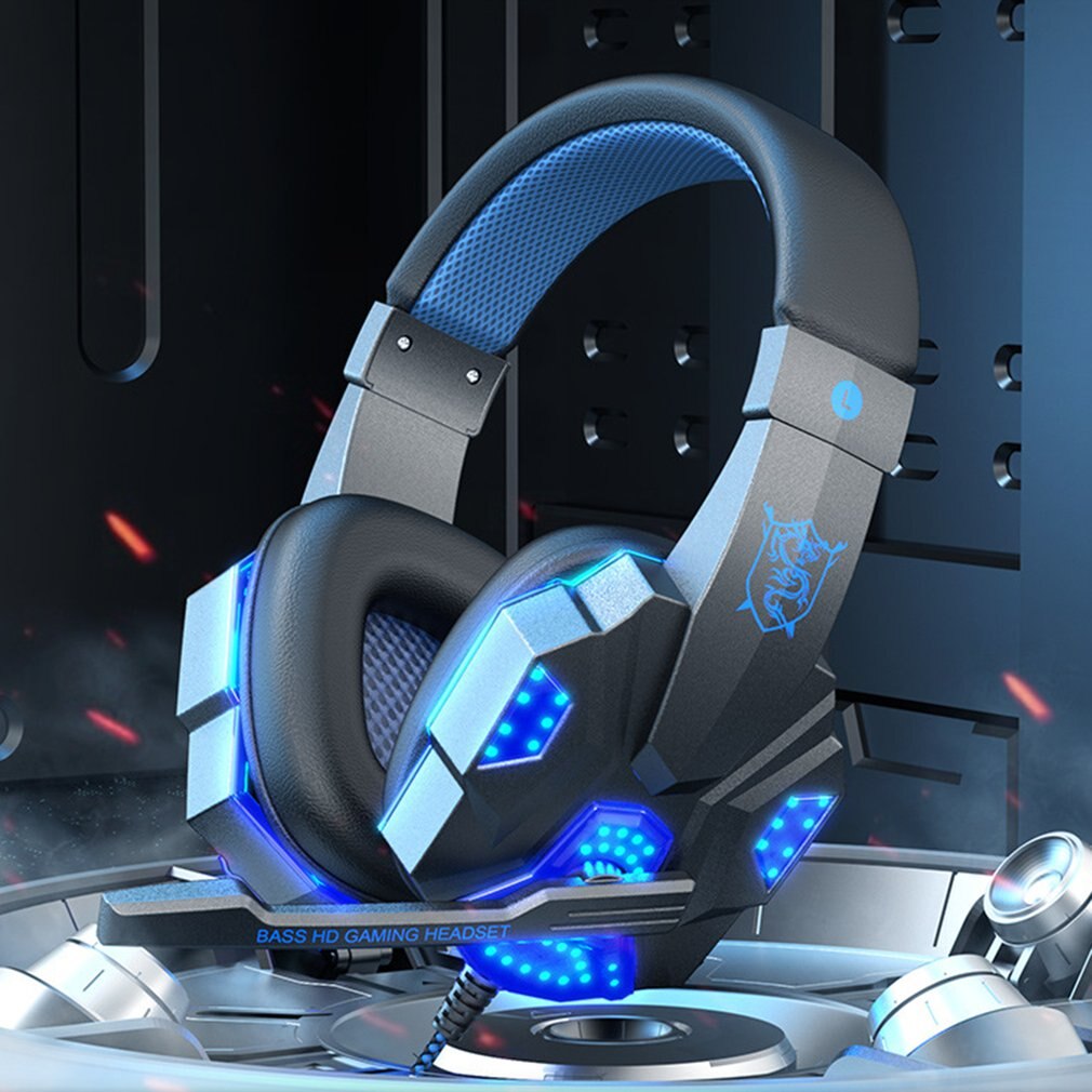 Gaming Headset With Noise-cancellation | Wire Luminous Computer Headphones.