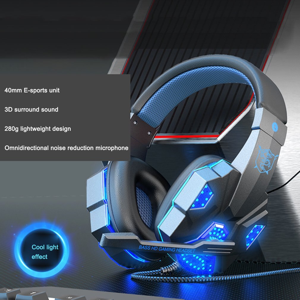 Gaming Headset With Noise-cancellation | Wire Luminous Computer Headphones. - NextMamas