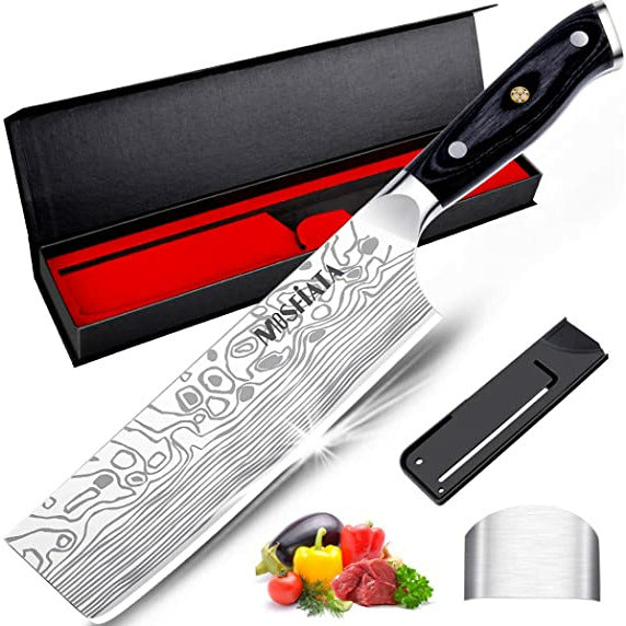 Nakiri Chef's Kitchen Knife | High Carbon Stainless Steel with Ergonomic Handle. - NextMamas