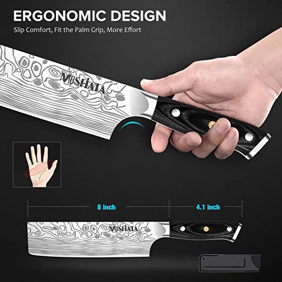 Nakiri Chef's Kitchen Knife | High Carbon Stainless Steel with Ergonomic Handle. - NextMamas