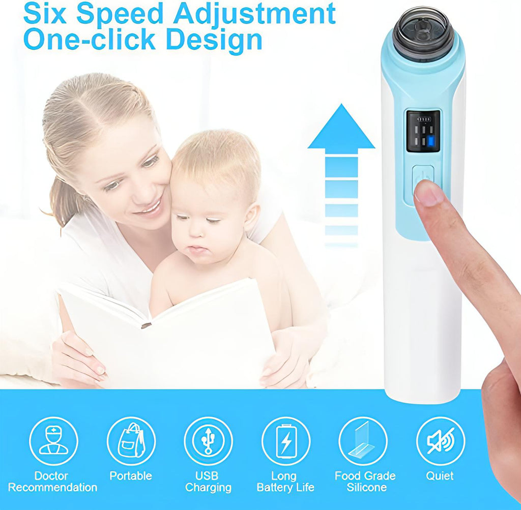 Baby Nasal Aspirator | Baby Electric Nose Cleaner With 6 Suction Levels. - NextMamas