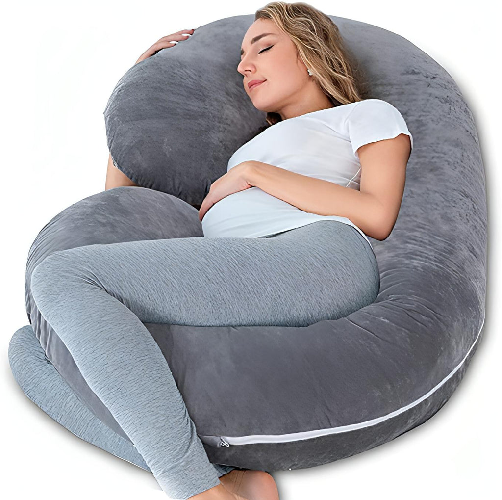 Pregnancy Body Pillow for Sleeping | C Shaped Body Pillow for Pregnant Women with Removable Cover. - NextMamas