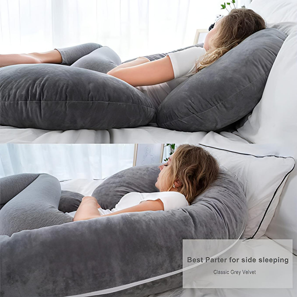 Pregnancy Body Pillow for Sleeping | C Shaped Body Pillow for Pregnant Women with Removable Cover. - NextMamas