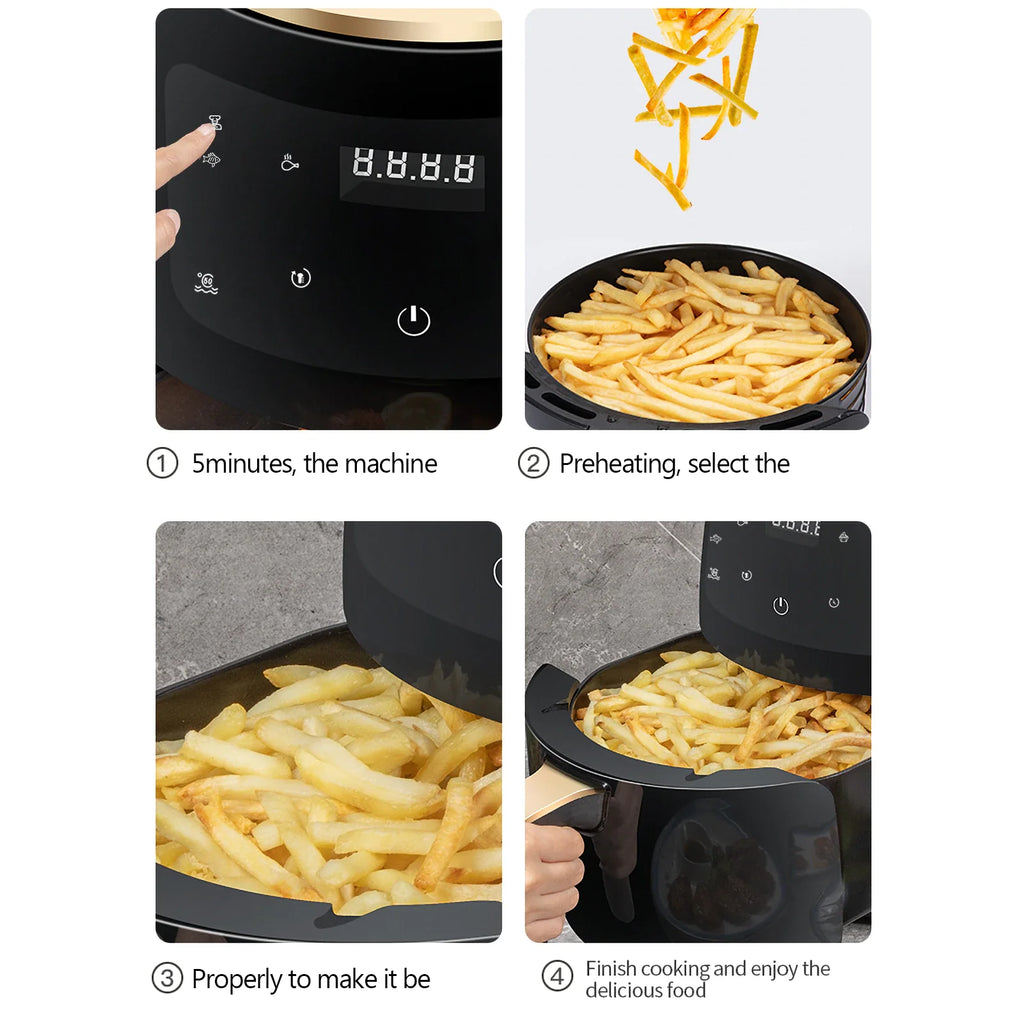 Electric Air Fryer Digital Touch Screen | Non-Stick Removable Basket With 8 Functions. - NextMamas