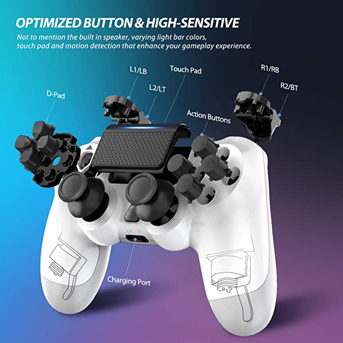 Wireless Game Controller Compatible with PS4 Console | Double Motor Vibration Controller. - NextMamas