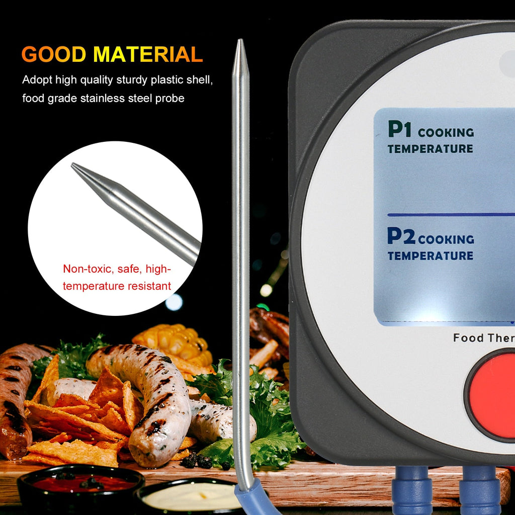 Food Thermometer With Stainless Steel Probe | Wireless Temperature Meter For Kitchen. - NextMamas