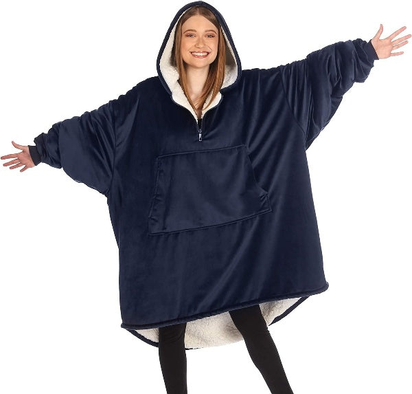 Oversized Hoodie For Adults & Kids  |  Microfiber & Sherpa Wearable Blanket. - NextMamas