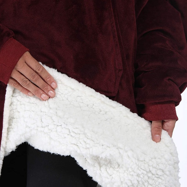 Oversized Hoodie For Adults &amp; Kids  |  Microfiber &amp; Sherpa Wearable Blanket. - NextMamas