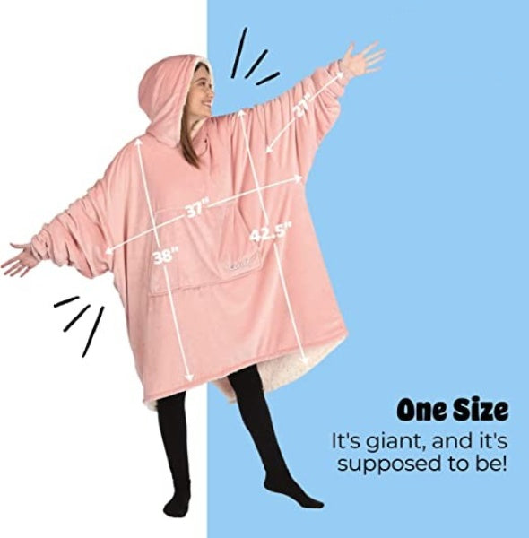 Oversized Hoodie For Adults & Kids  |  Microfiber & Sherpa Wearable Blanket. - NextMamas