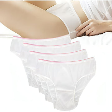 2Pcs Women's Disposable 100% Pure Cotton Underwear Travel Panties High Cut Briefs White - NextMamas